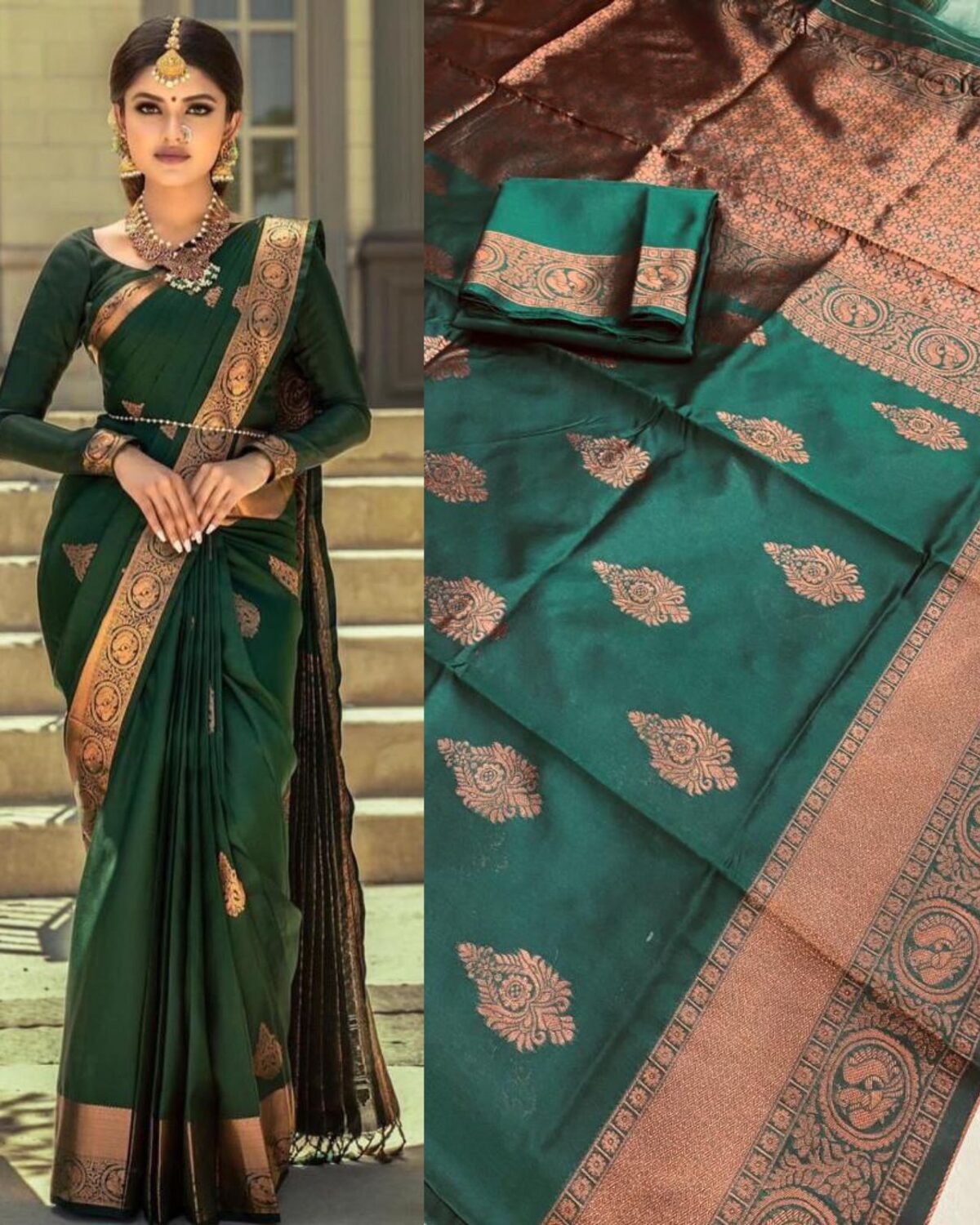 BEAUTIFUL RICH PALLU & JACQUARD WORK ON ALL OVER THE SAREE - Image 5