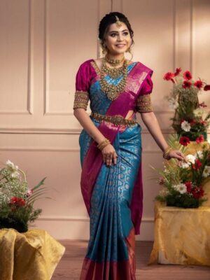 BEAUTIFUL RICH PALLU & JACQUARD WORK ON ALL OVER THE SAREE