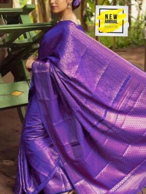 JACQUARD WORK ON ALL OVER THE SAREE.