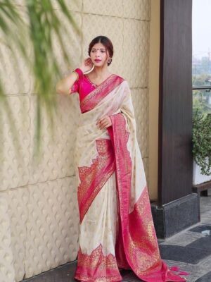 BEAUTIFUL RICH PALLU & JACQUARD WORK ON ALL OVER THE SAREE