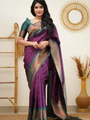 BEAUTIFUL RICH PALLU AND JACQUARD SAREE
