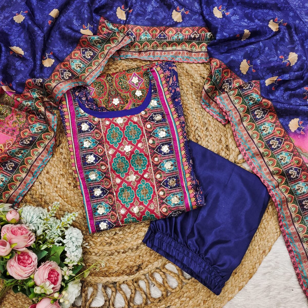 The Kurti and dupatta are made from Chinon fabric - Image 9