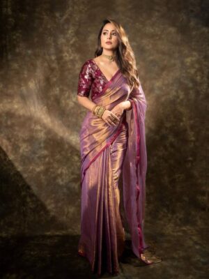 Beautiful Designer Saree on Havy pure base double shed goldan