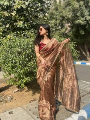 NEW DESGINER TISSUE SAREE LUANCH