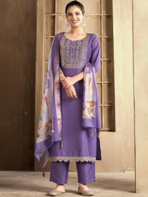 Vastrhouse Embroidered Kurta, Trouser/Pant & Dupatta Set