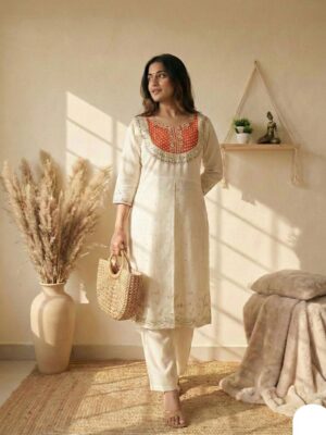 Vastrhouse Embroidered Kurta, Trouser/Pant