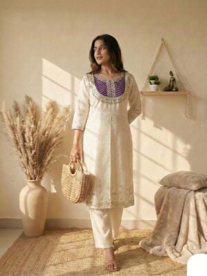 Vastrhouse Embroidered Kurta, Trouser/Pant