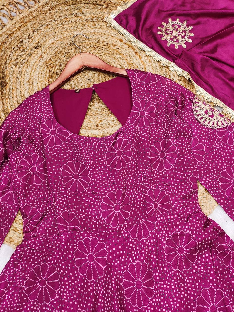 Graceful digital print gown with plazo dupatta - Image 4