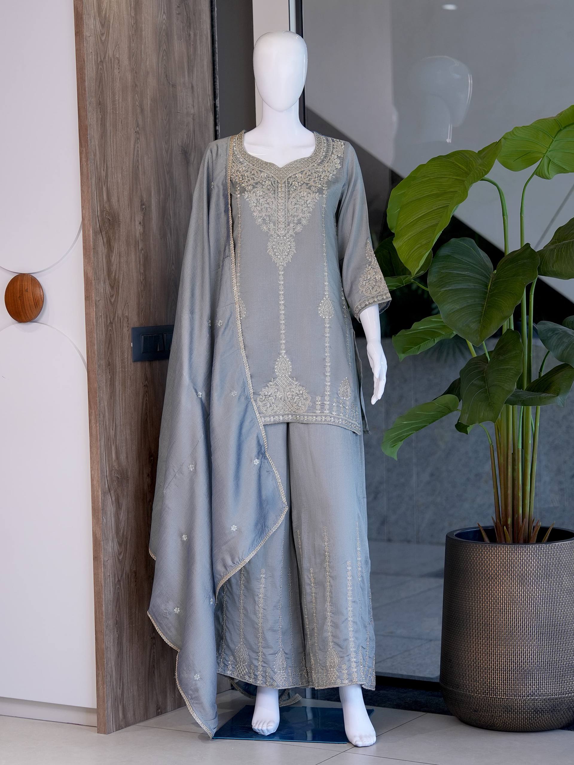 VICHITRA WITH EMBROIDERY KURTA SET - Image 10