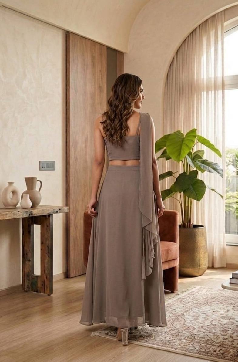 Premium Fox Georgette with intricate embroidery & sequin work - Image 2