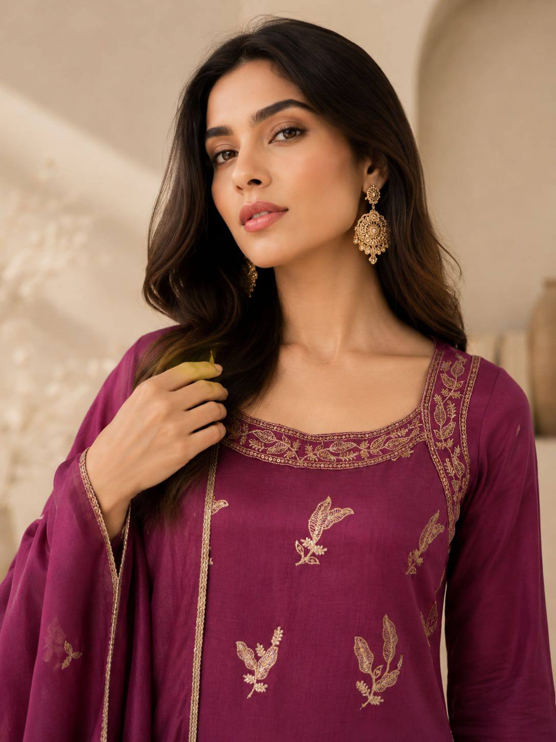 VICHITRA Silk With Rich Embroidery & Sequence Work Set For Women - Image 10