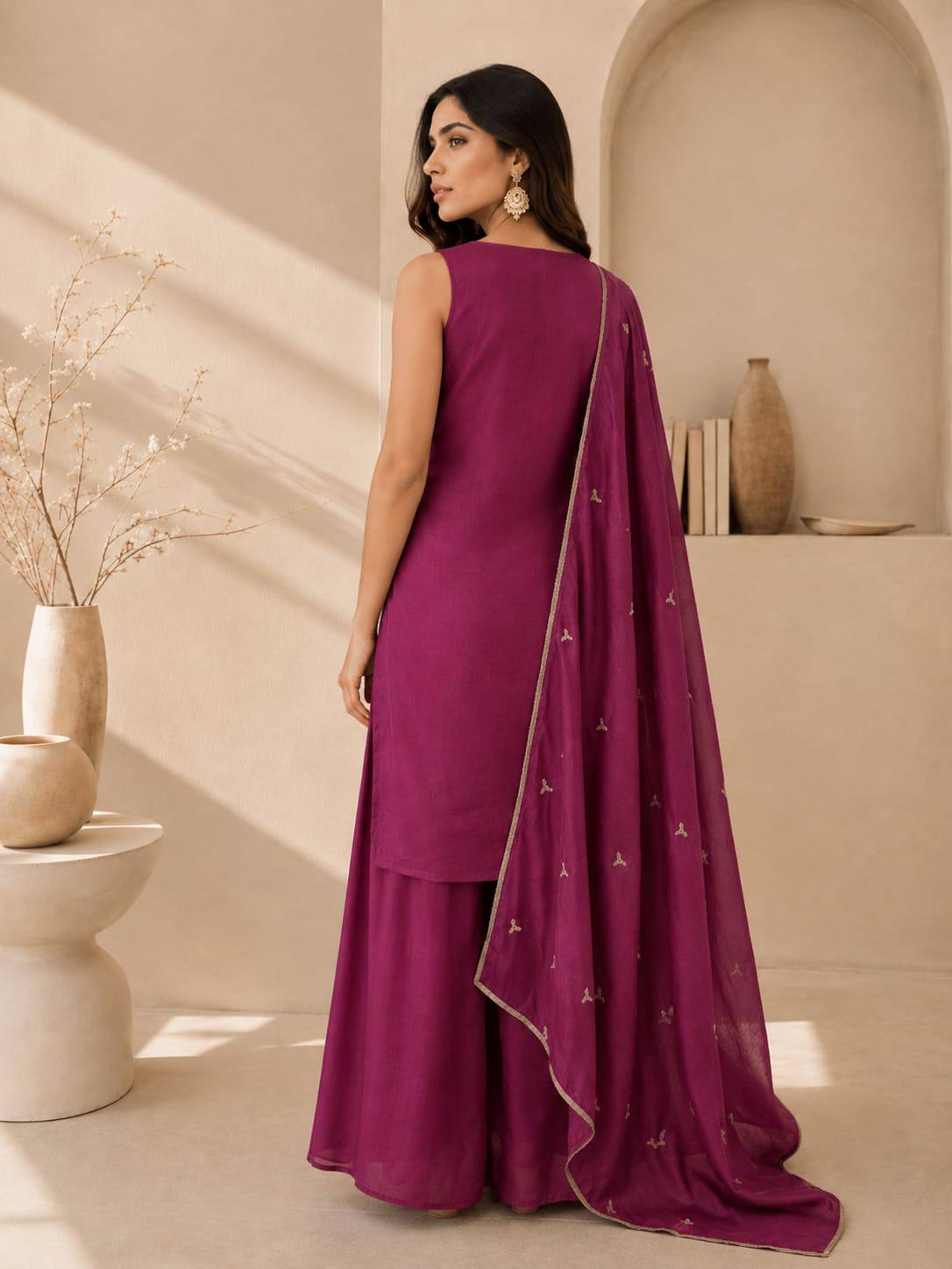 VICHITRA Silk With Rich Embroidery & Sequence Work Set For Women - Image 9