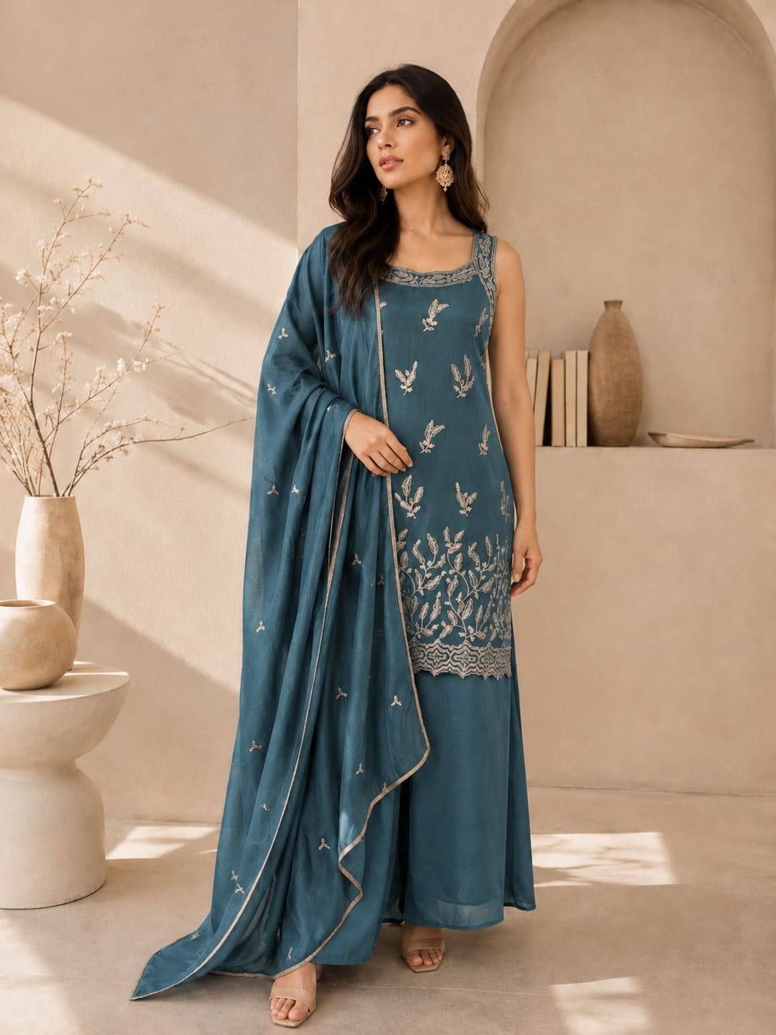 VICHITRA Silk With Rich Embroidery & Sequence Work Set For Women