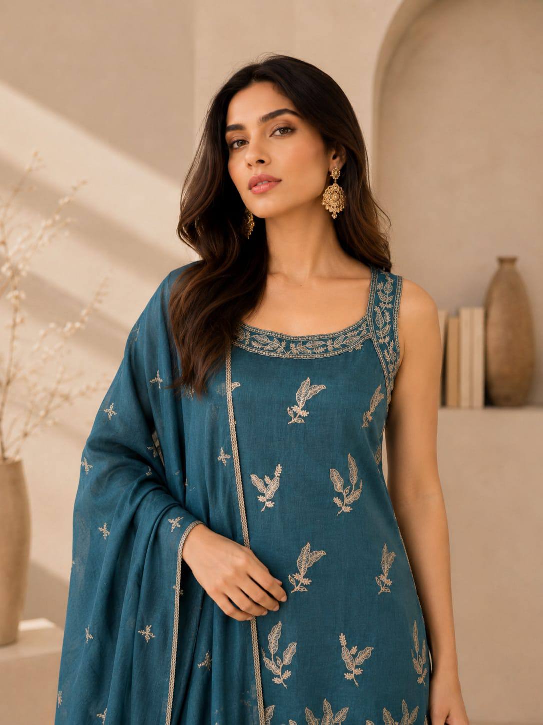 VICHITRA Silk With Rich Embroidery & Sequence Work Set For Women - Image 6