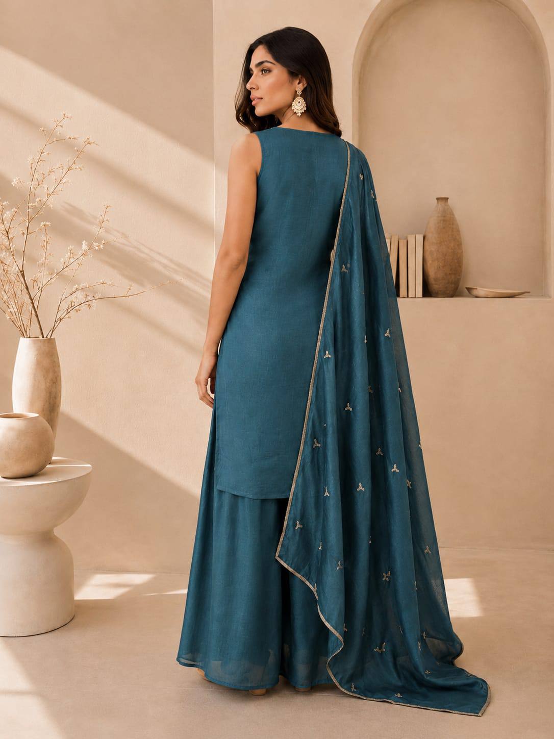 VICHITRA Silk With Rich Embroidery & Sequence Work Set For Women - Image 5