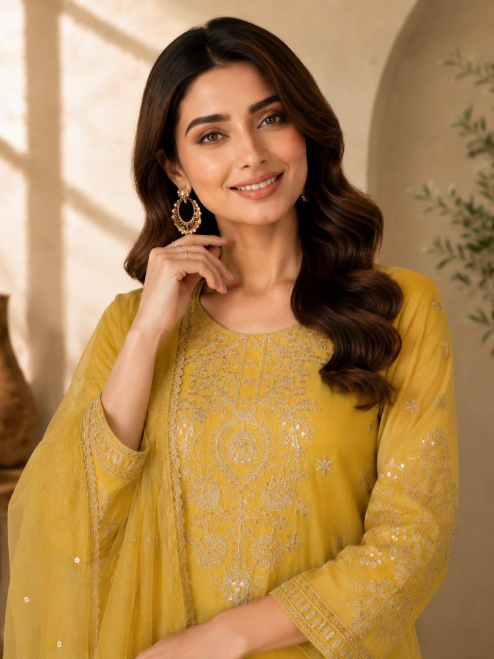 VICHITRA Silk With Rich Embroidery & Sequence Work Set For Women - Image 8