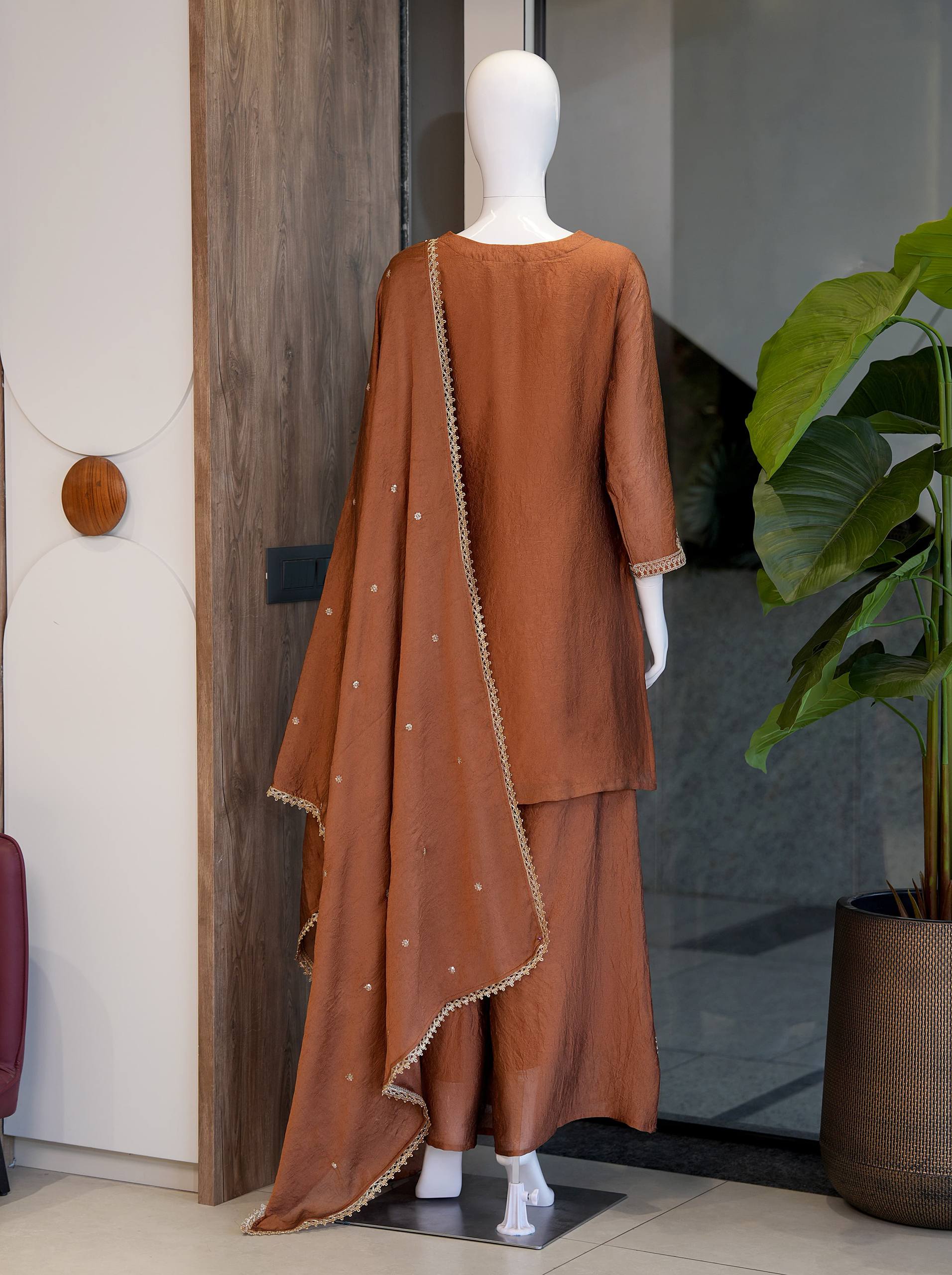 Vichitra Silk With Rich Embroidery & Sequence Work Set For Women - Image 7