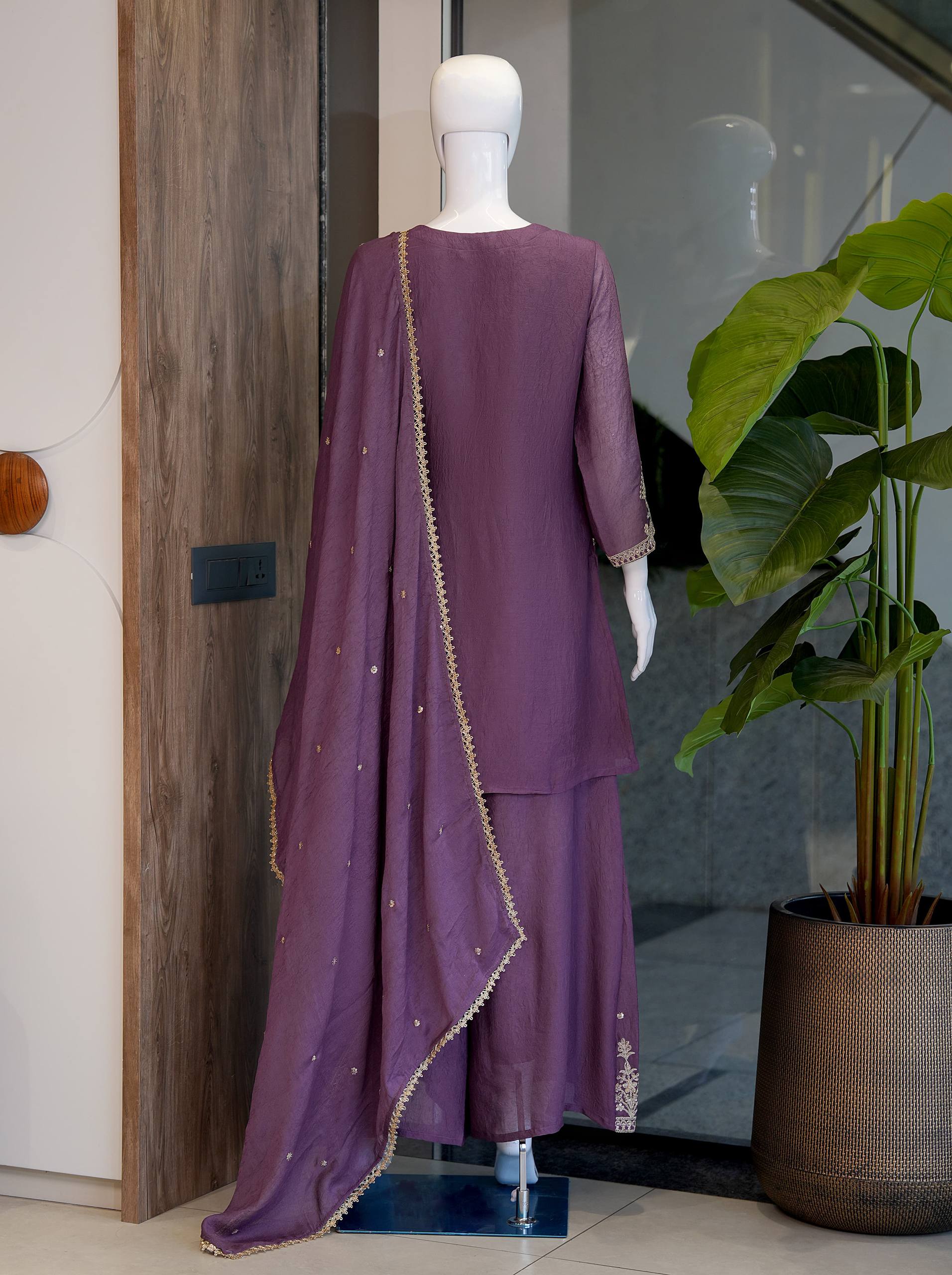 Vichitra Silk With Rich Embroidery & Sequence Work Set For Women - Image 13