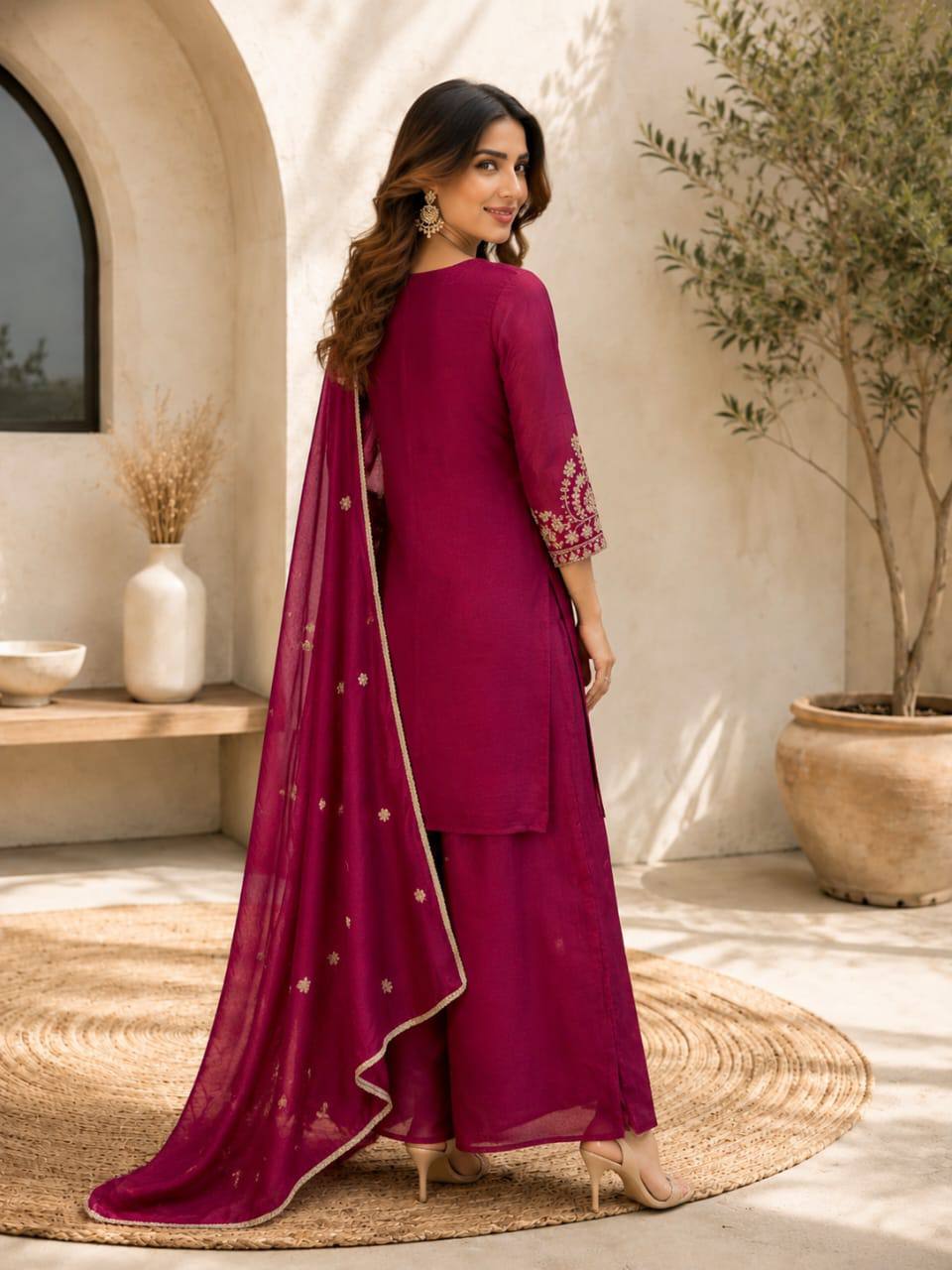 Premium VICHITRA SILK with Heavy Embroidery & Sequence Work - Image 9