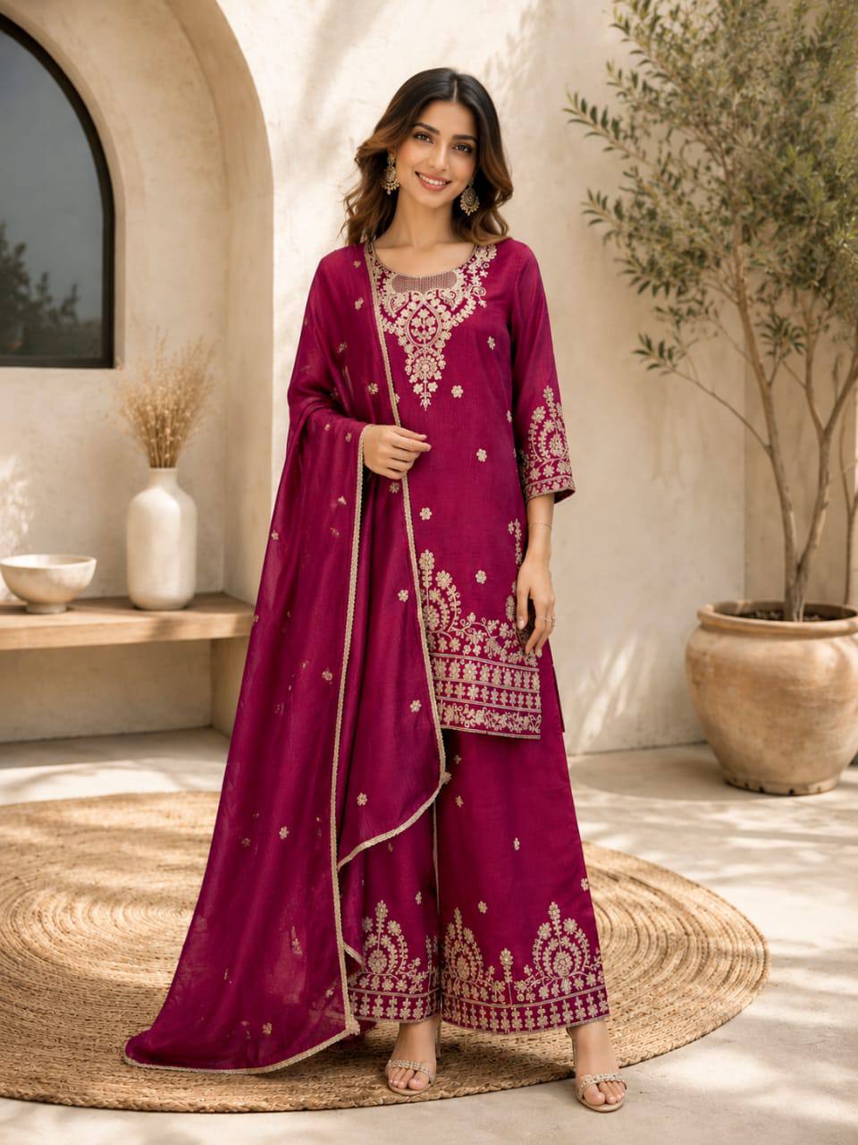 Premium VICHITRA SILK with Heavy Embroidery & Sequence Work - Image 11