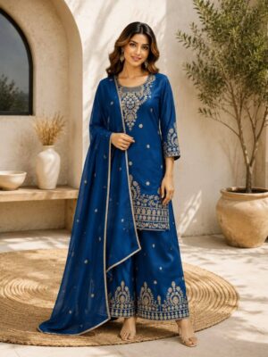 Premium VICHITRA SILK with Heavy Embroidery & Sequence Work