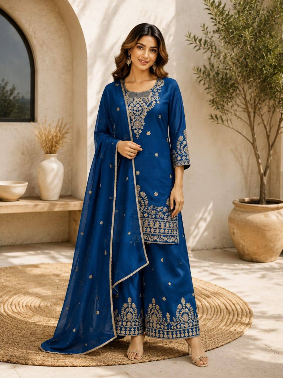 Premium VICHITRA SILK with Heavy Embroidery & Sequence Work