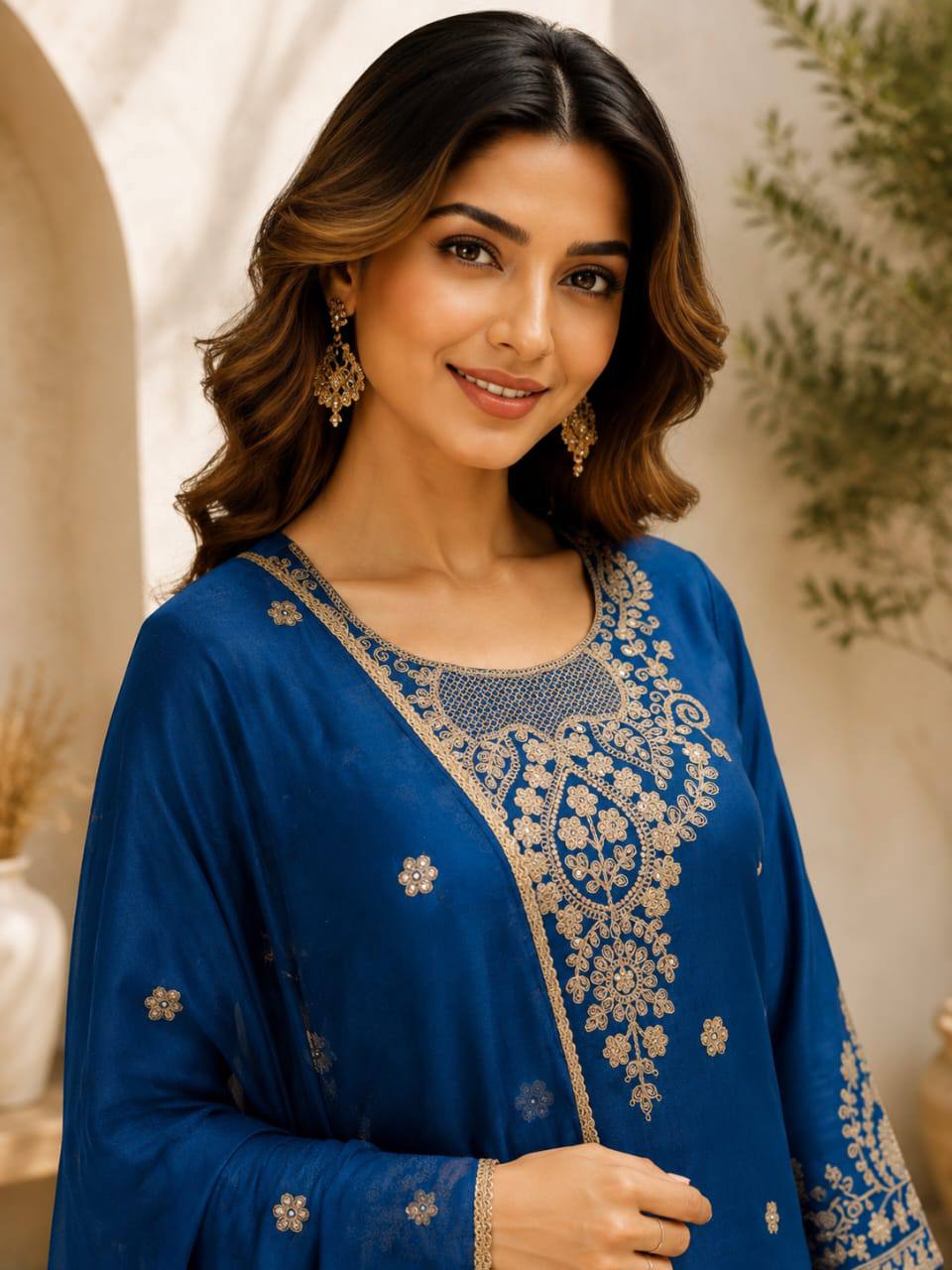 Premium VICHITRA SILK with Heavy Embroidery & Sequence Work - Image 5