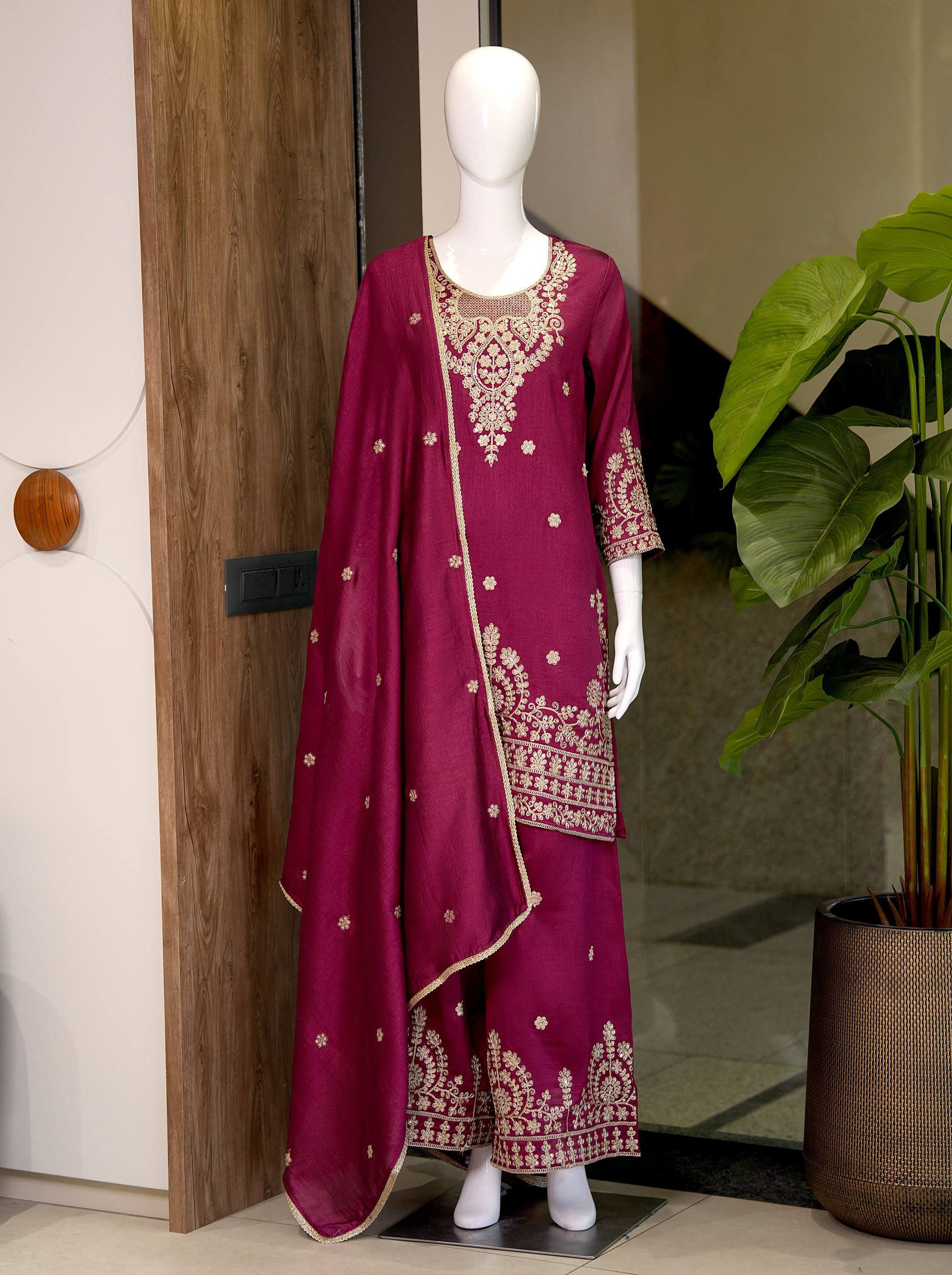 Premium VICHITRA SILK with Heavy Embroidery & Sequence Work - Image 13