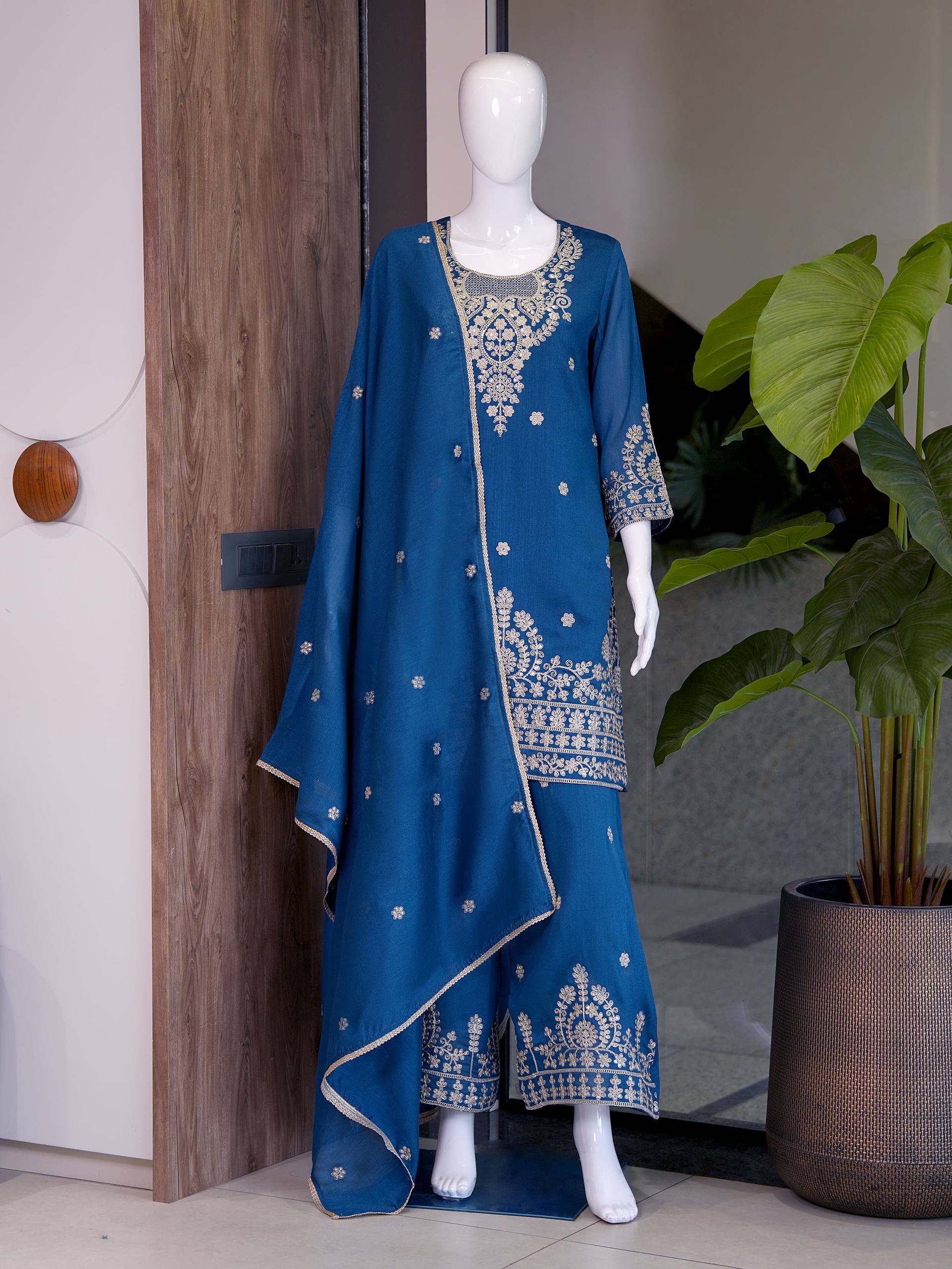 Premium VICHITRA SILK with Heavy Embroidery & Sequence Work - Image 6