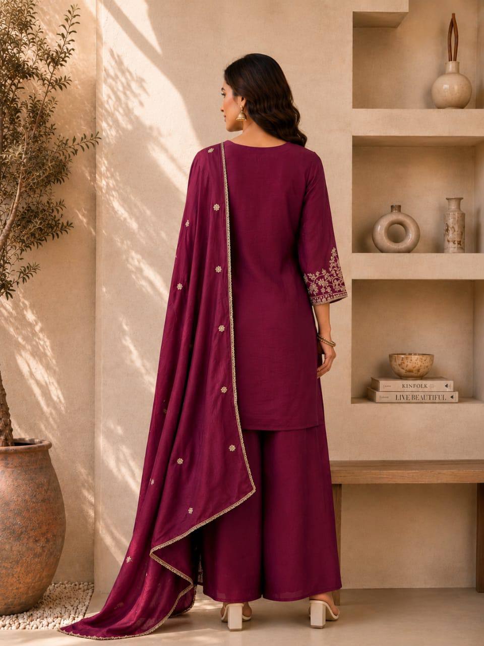 Premium Vichitra silk with Heavy Embroidery & Sequence Work - Image 10