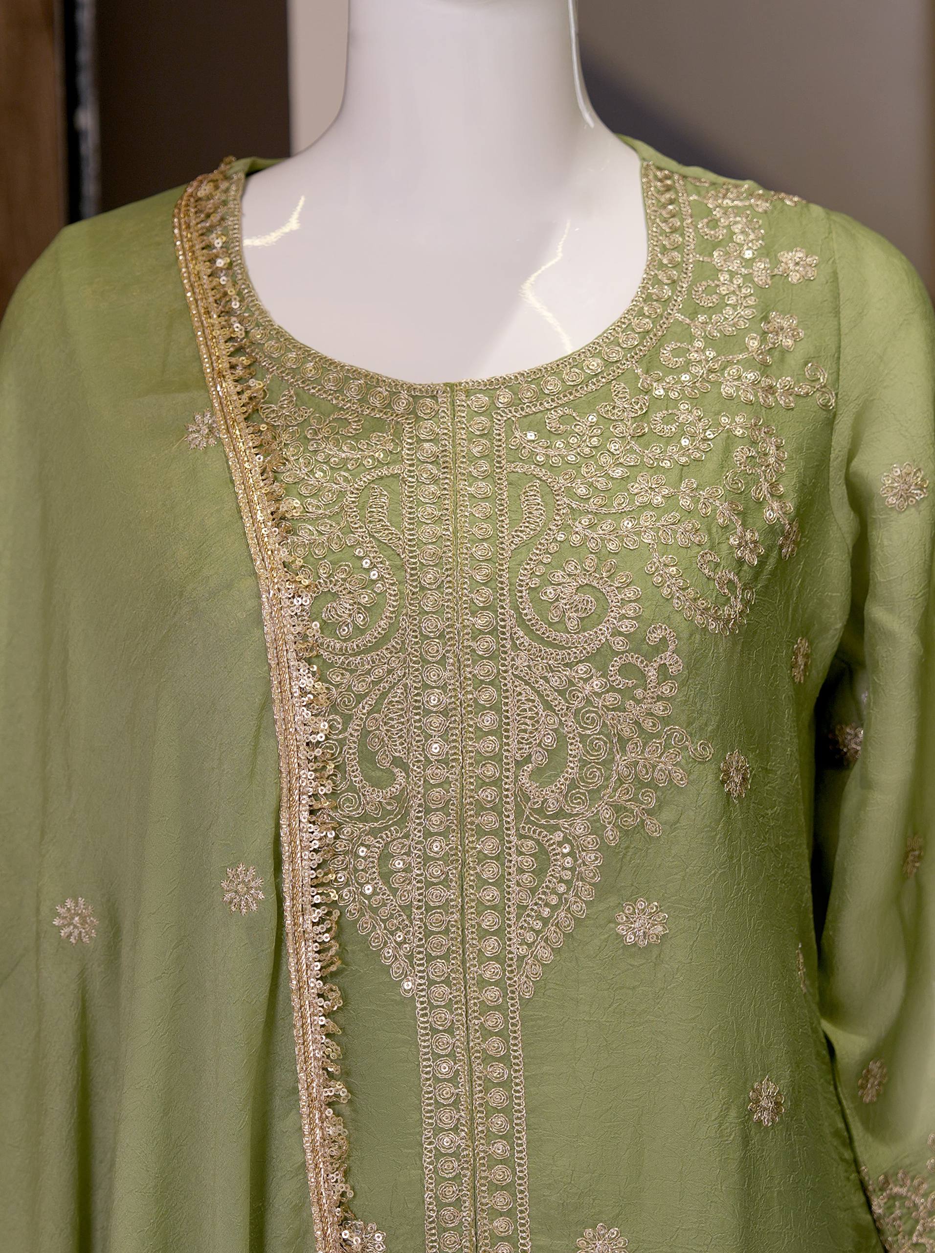 Premium Vichitra silk with Heavy Embroidery & Sequence Work - Image 6