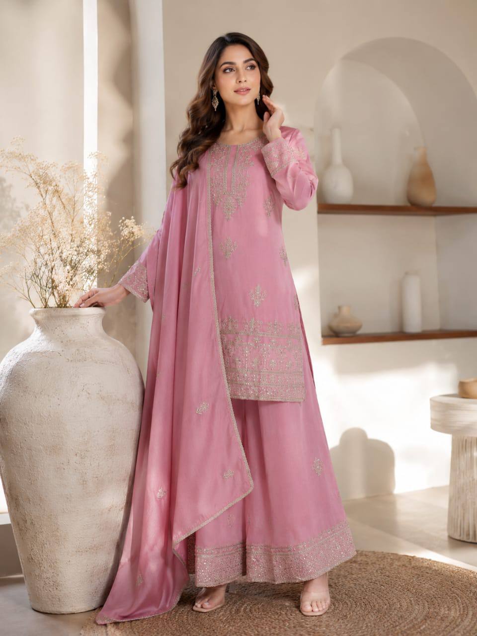 Premium VICHITRA SILK with Heavy Embroidery & Sequence Work ✨ - Image 8
