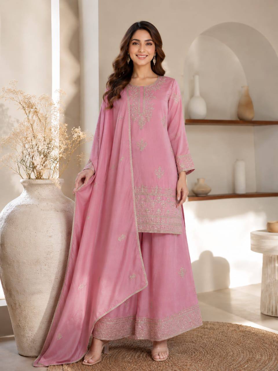 Premium VICHITRA SILK with Heavy Embroidery & Sequence Work ✨ - Image 10