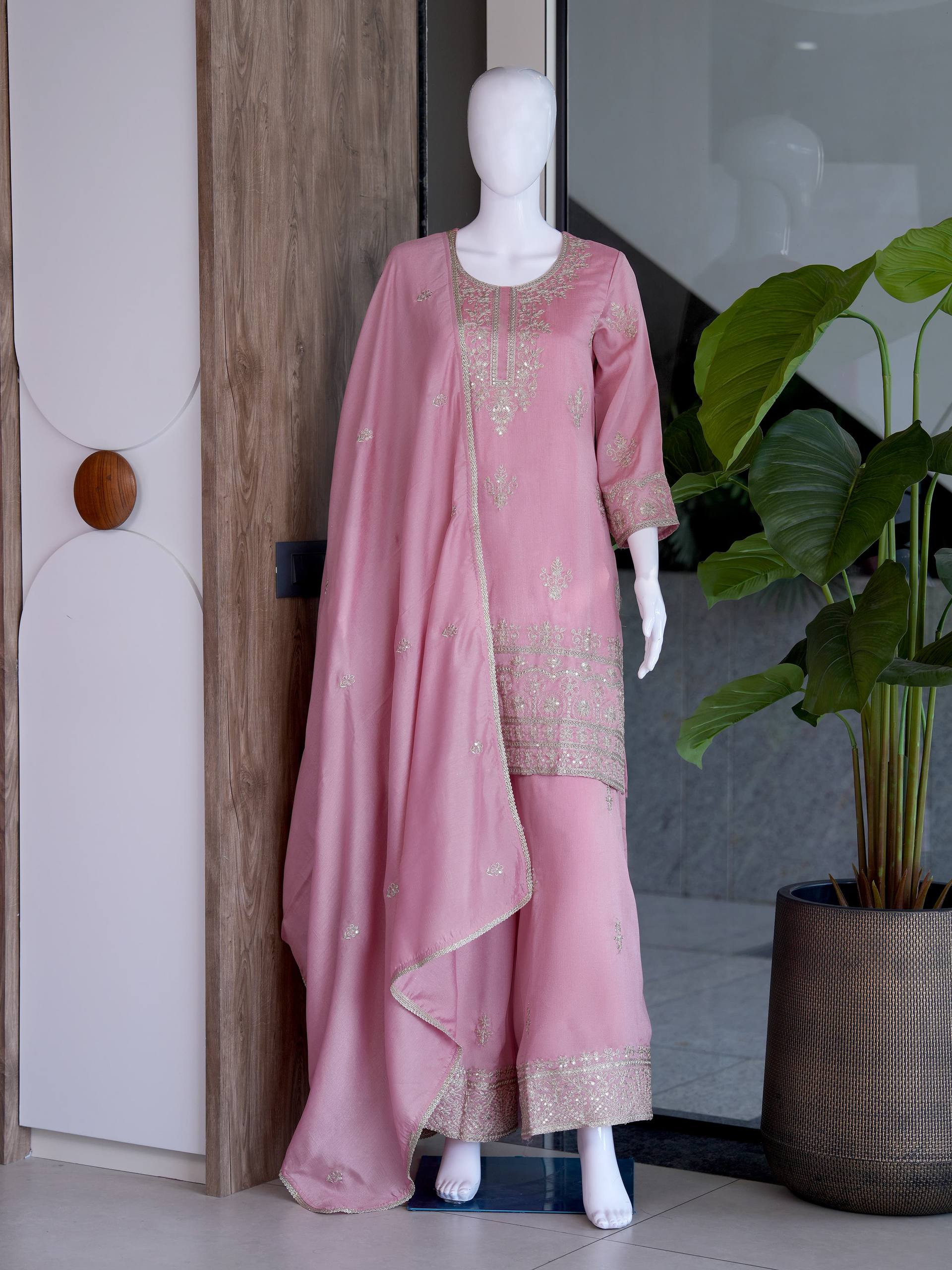 Premium VICHITRA SILK with Heavy Embroidery & Sequence Work ✨ - Image 12