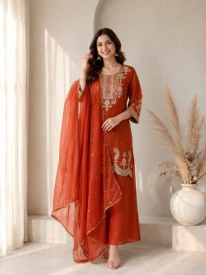 Premium VICHITRA SILK with Heavy Embroidery & Sequence Work