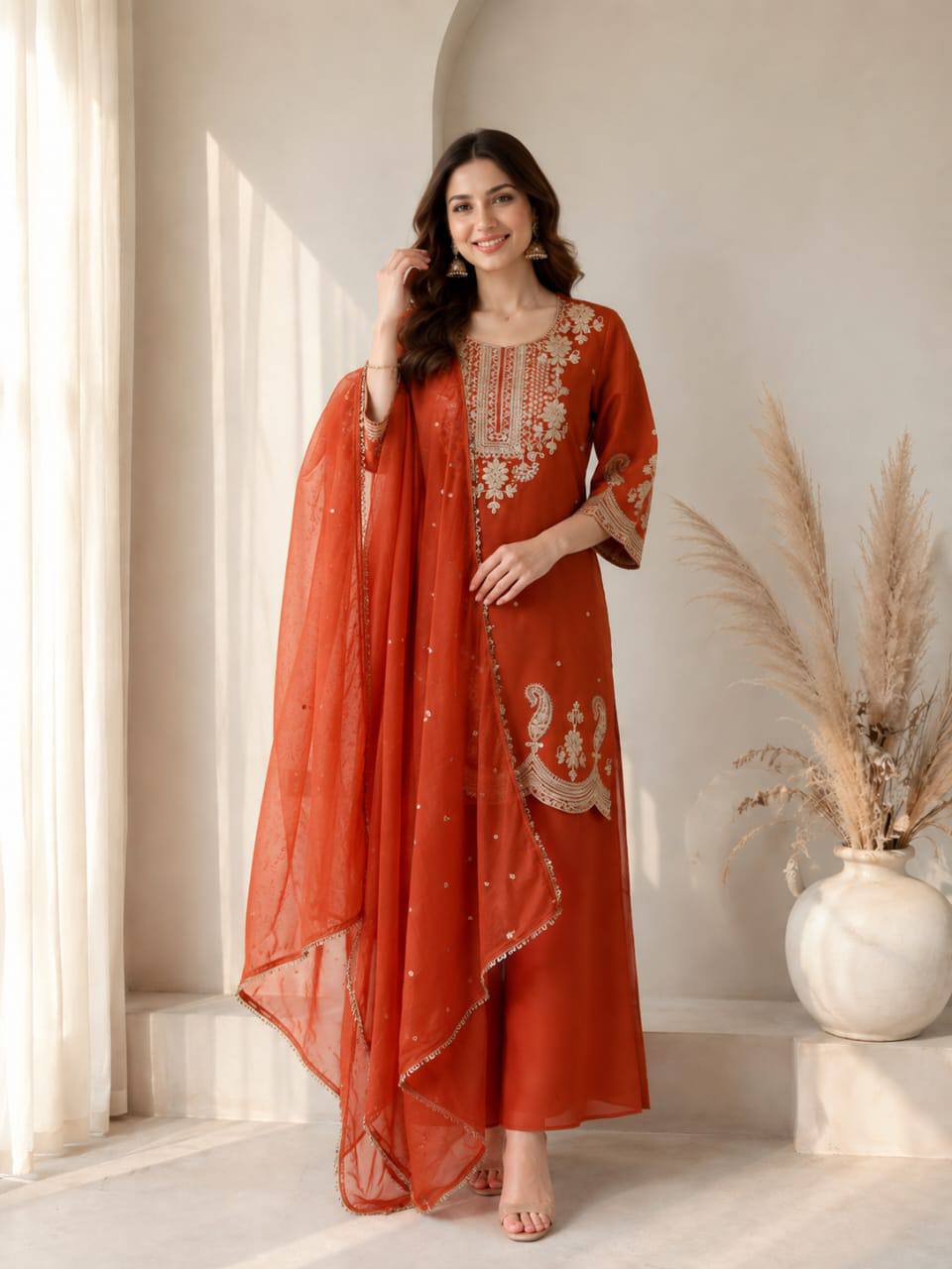 Premium VICHITRA SILK with Heavy Embroidery & Sequence Work