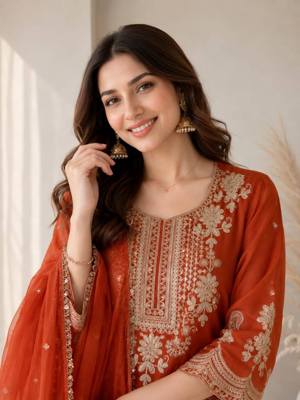 Premium VICHITRA SILK with Heavy Embroidery & Sequence Work - Image 4