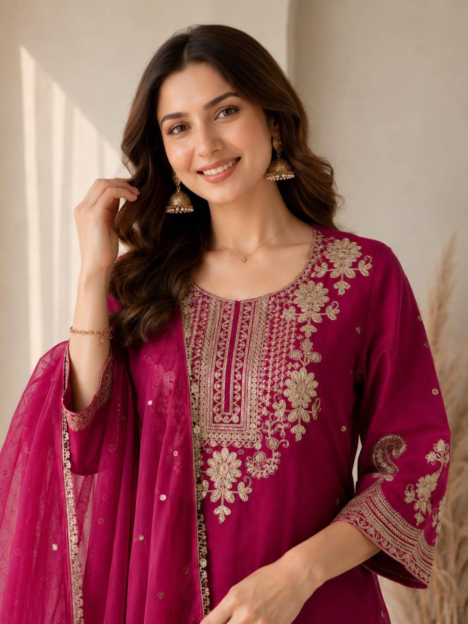Premium VICHITRA SILK with Heavy Embroidery & Sequence Work - Image 10
