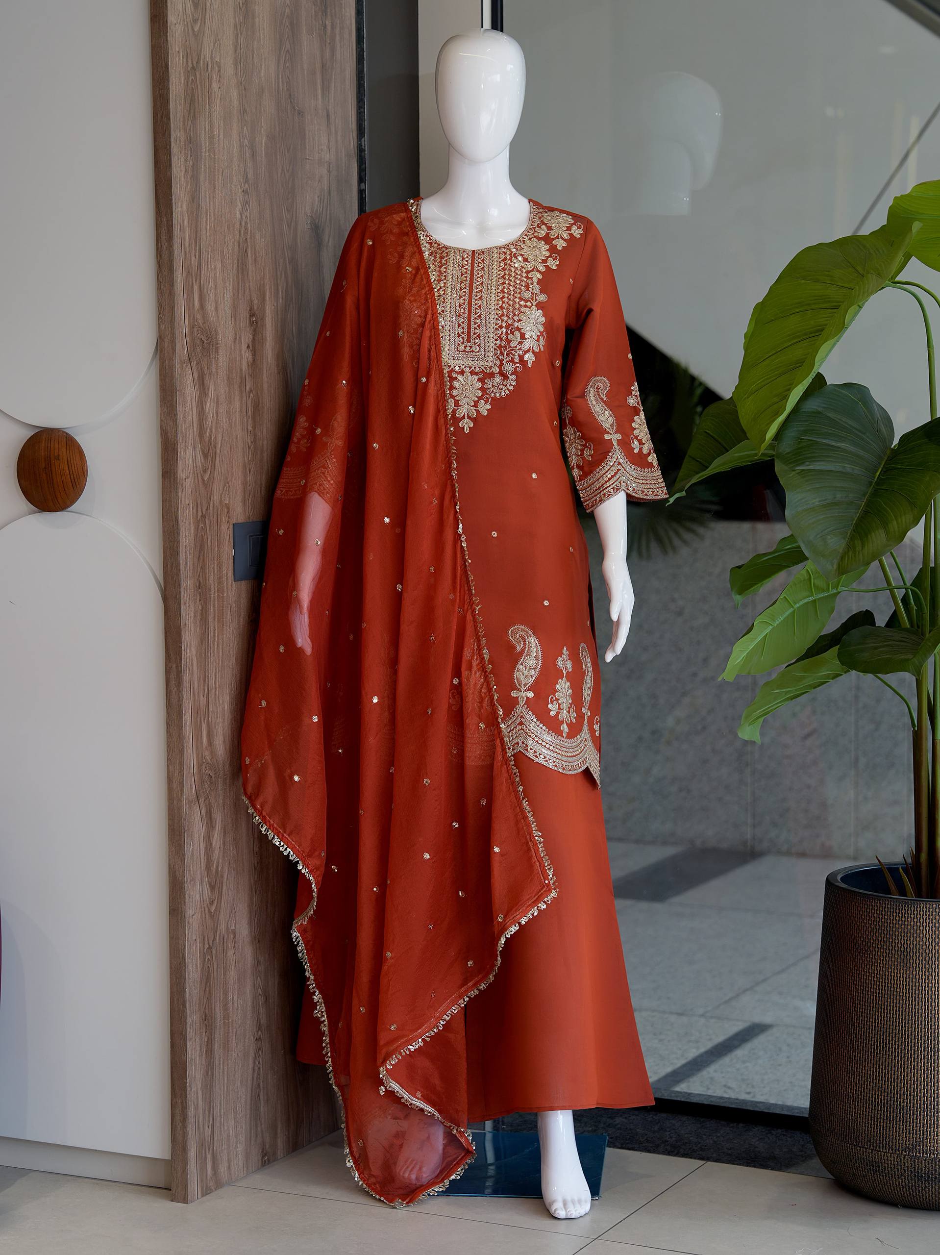 Premium VICHITRA SILK with Heavy Embroidery & Sequence Work - Image 5