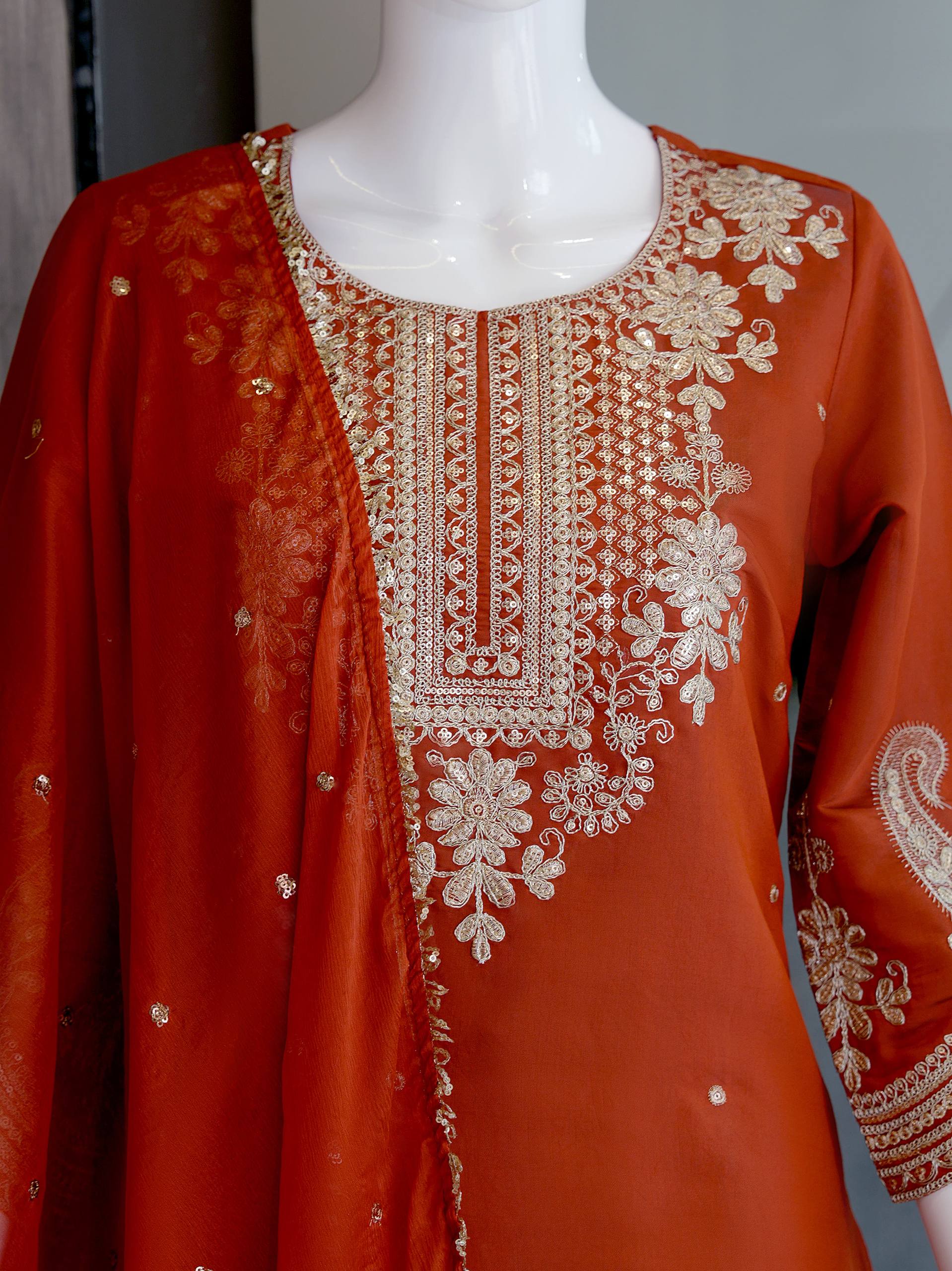 Premium VICHITRA SILK with Heavy Embroidery & Sequence Work - Image 7