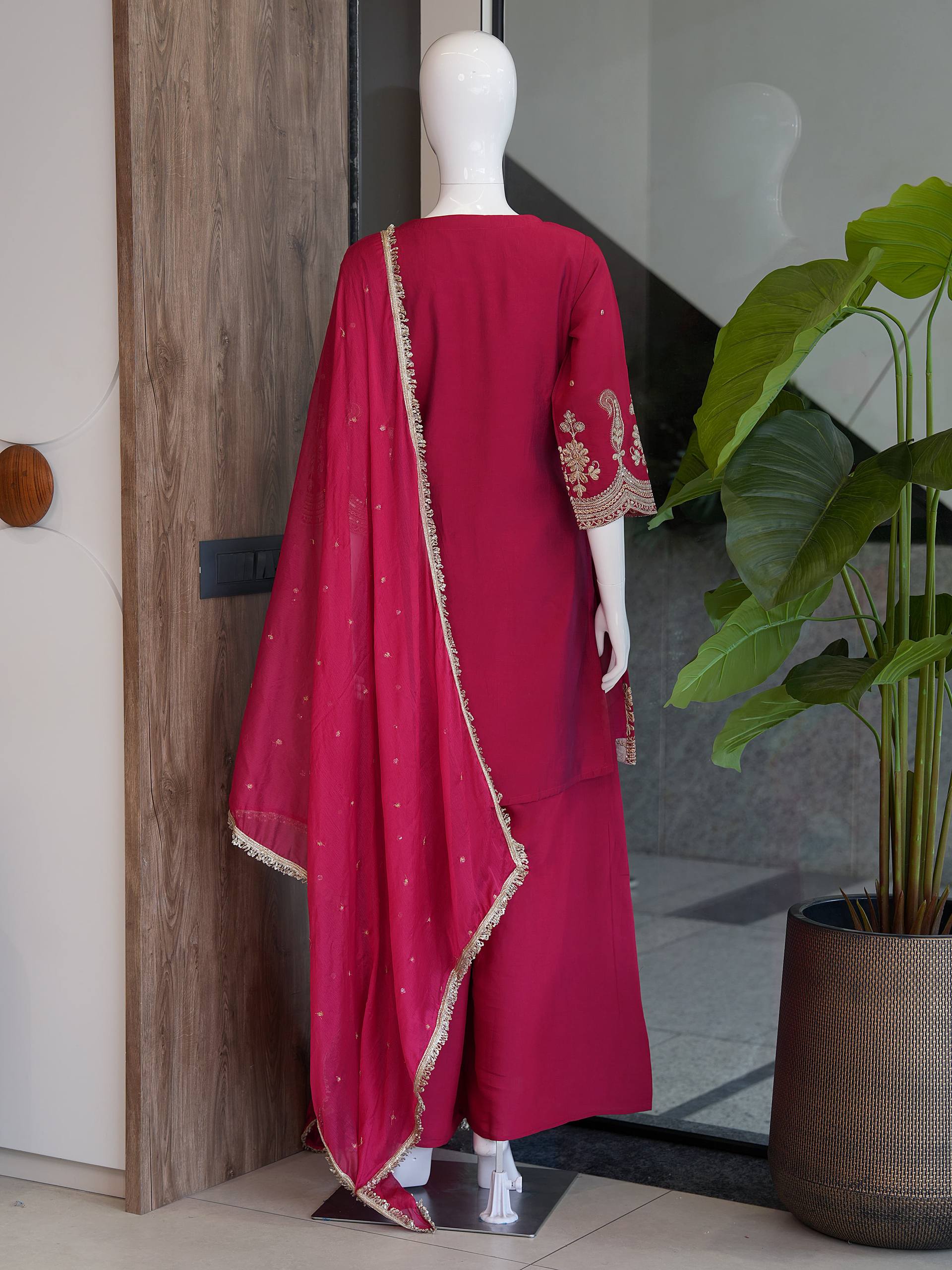 Premium VICHITRA SILK with Heavy Embroidery & Sequence Work - Image 12