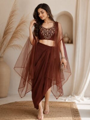 Premium SILK with Heavy Embroidery & Sequence Work Western wear