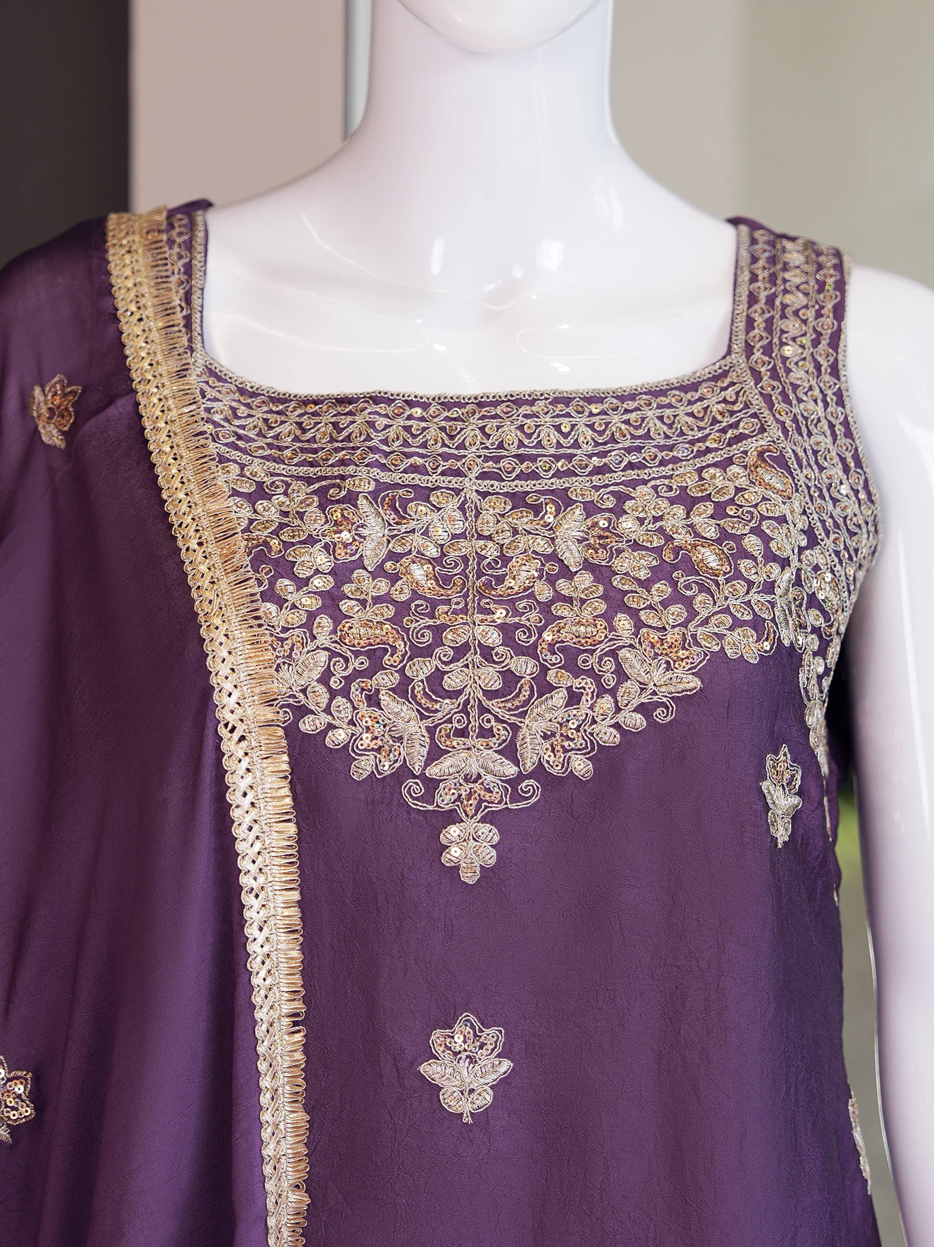 Premium Rangoli Crush Fabric with rich embroidery & sequence work For Women - Image 6