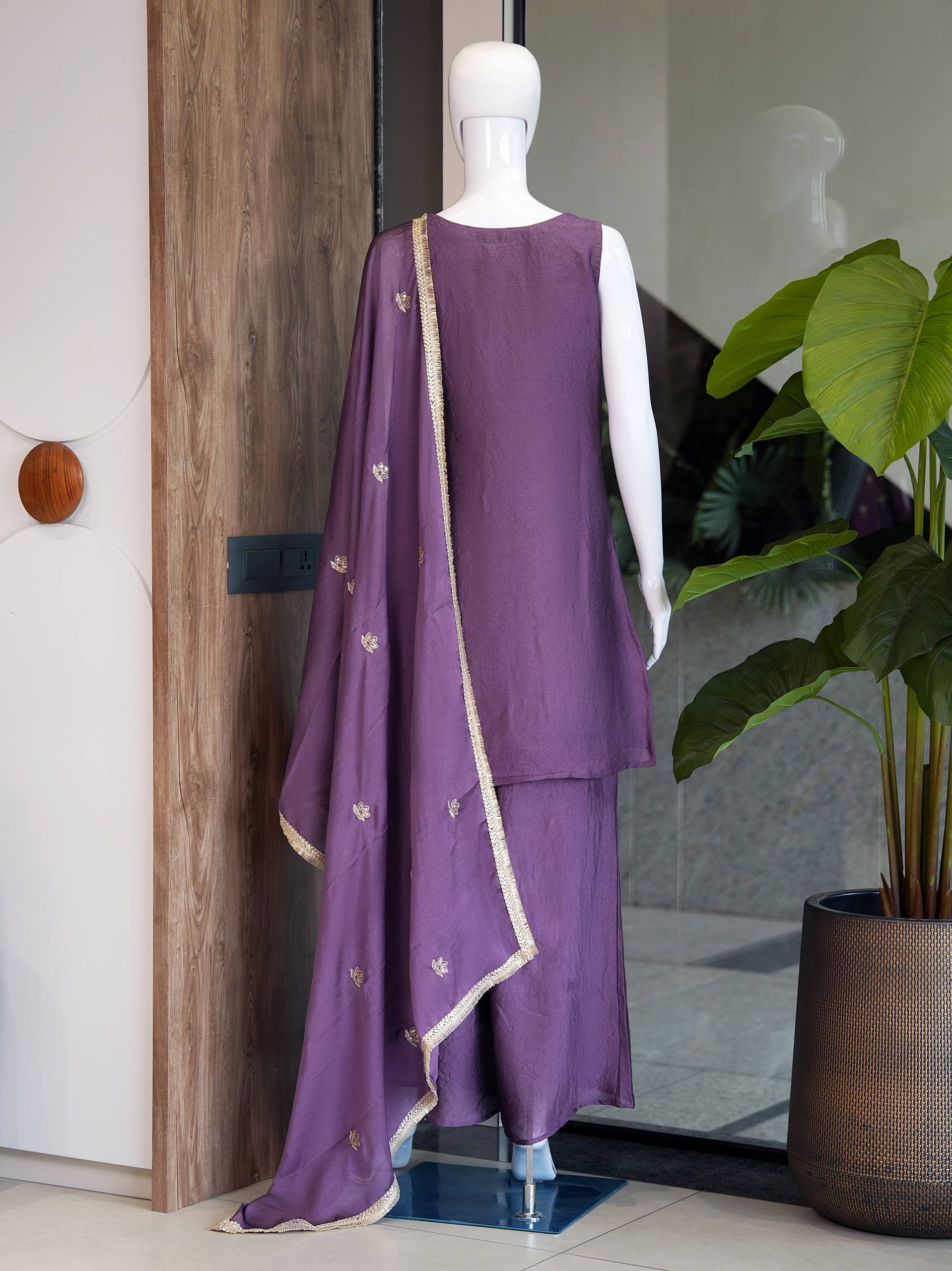 Premium Rangoli Crush Fabric with rich embroidery & sequence work For Women - Image 5