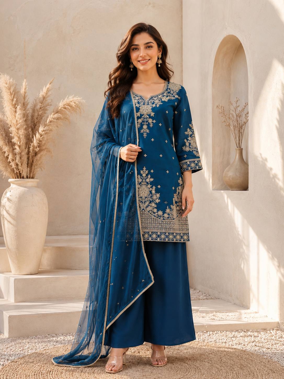 ZAZU SILK WITH EMBROIDERY SEQUENCE WORK FOR WOMEN - Image 2