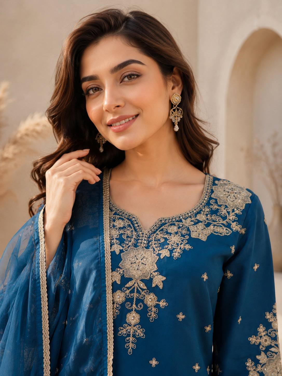 ZAZU SILK WITH EMBROIDERY SEQUENCE WORK FOR WOMEN - Image 4