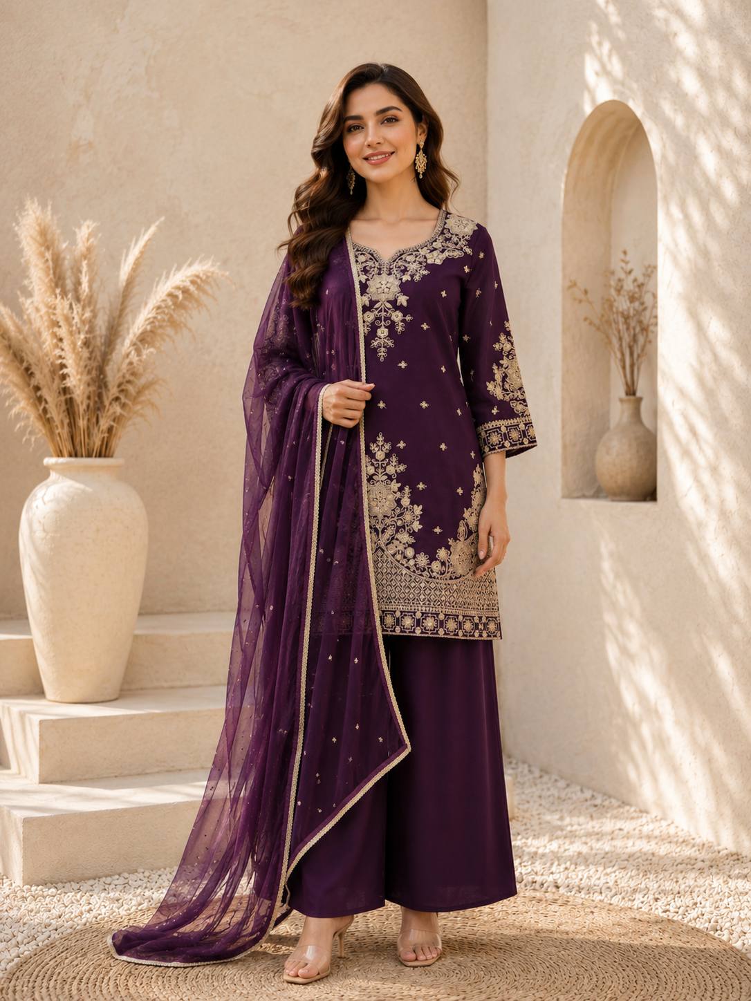 ZAZU SILK WITH EMBROIDERY SEQUENCE WORK FOR WOMEN - Image 9
