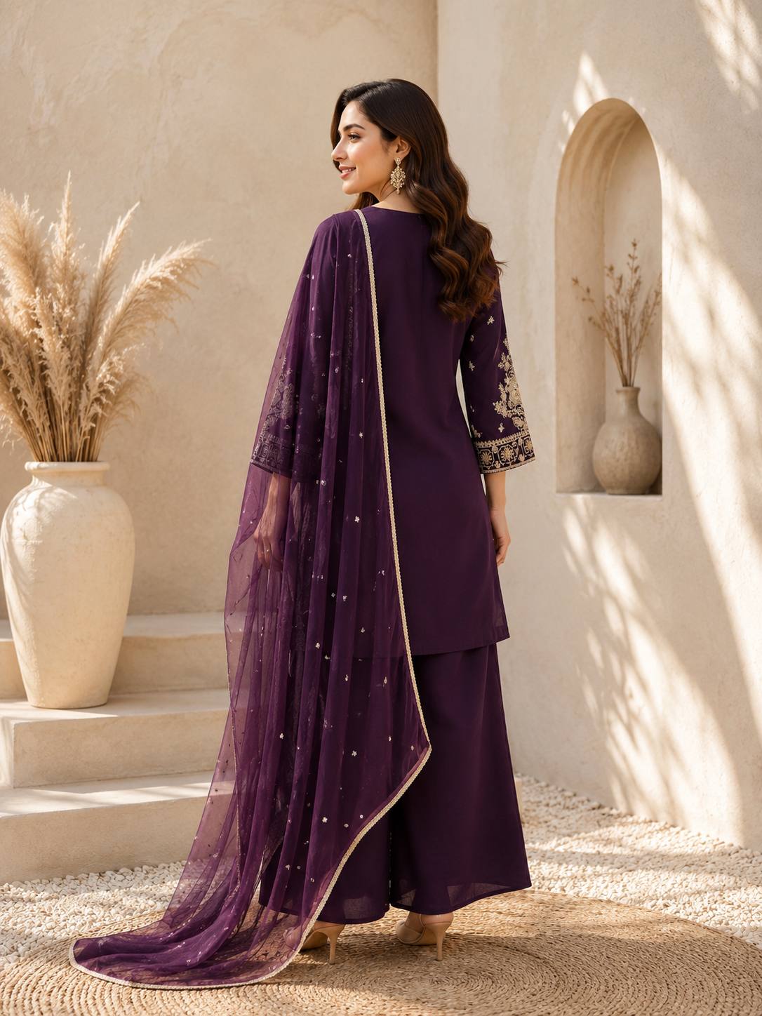 ZAZU SILK WITH EMBROIDERY SEQUENCE WORK FOR WOMEN - Image 10