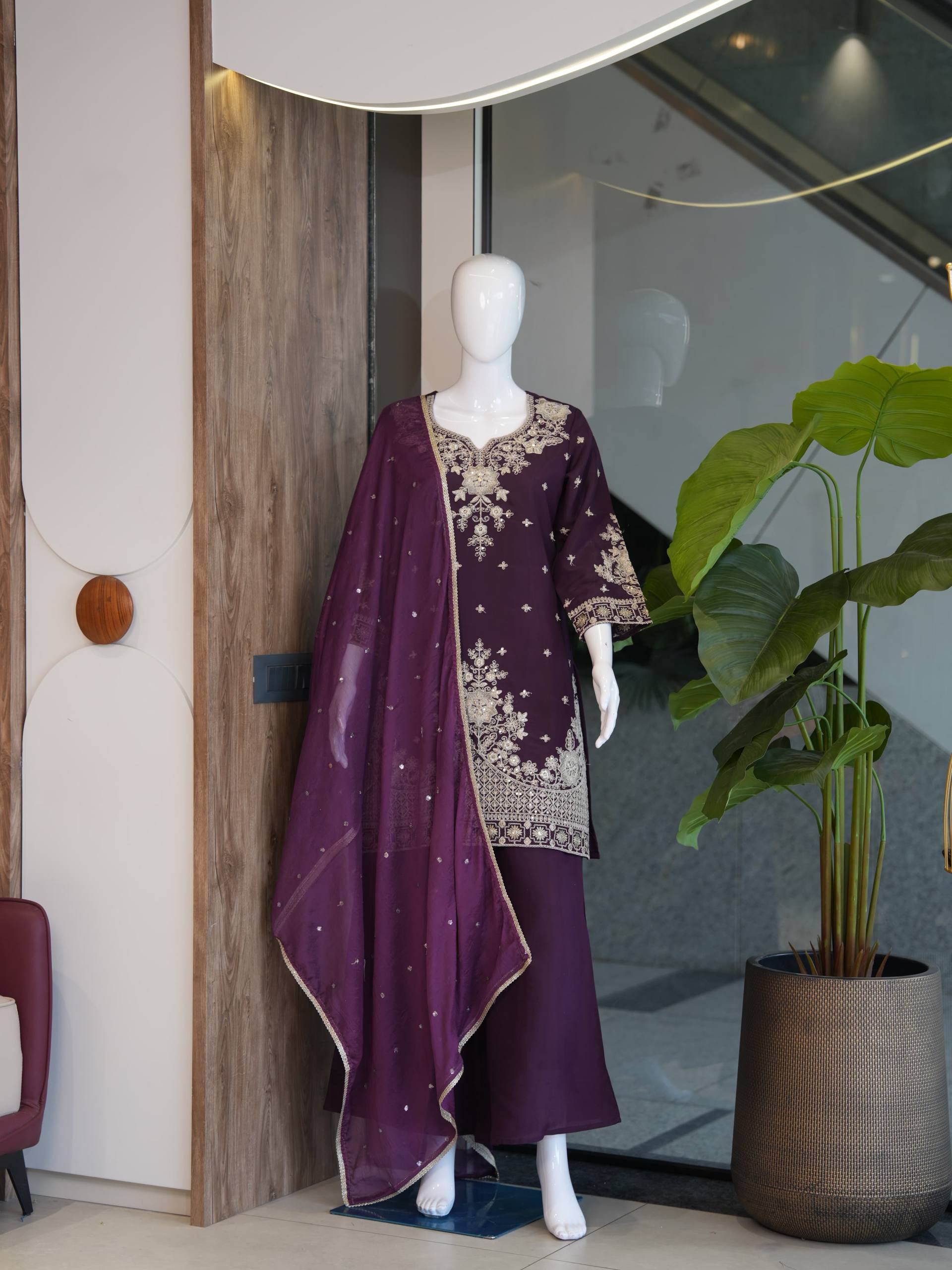 ZAZU SILK WITH EMBROIDERY SEQUENCE WORK FOR WOMEN - Image 11