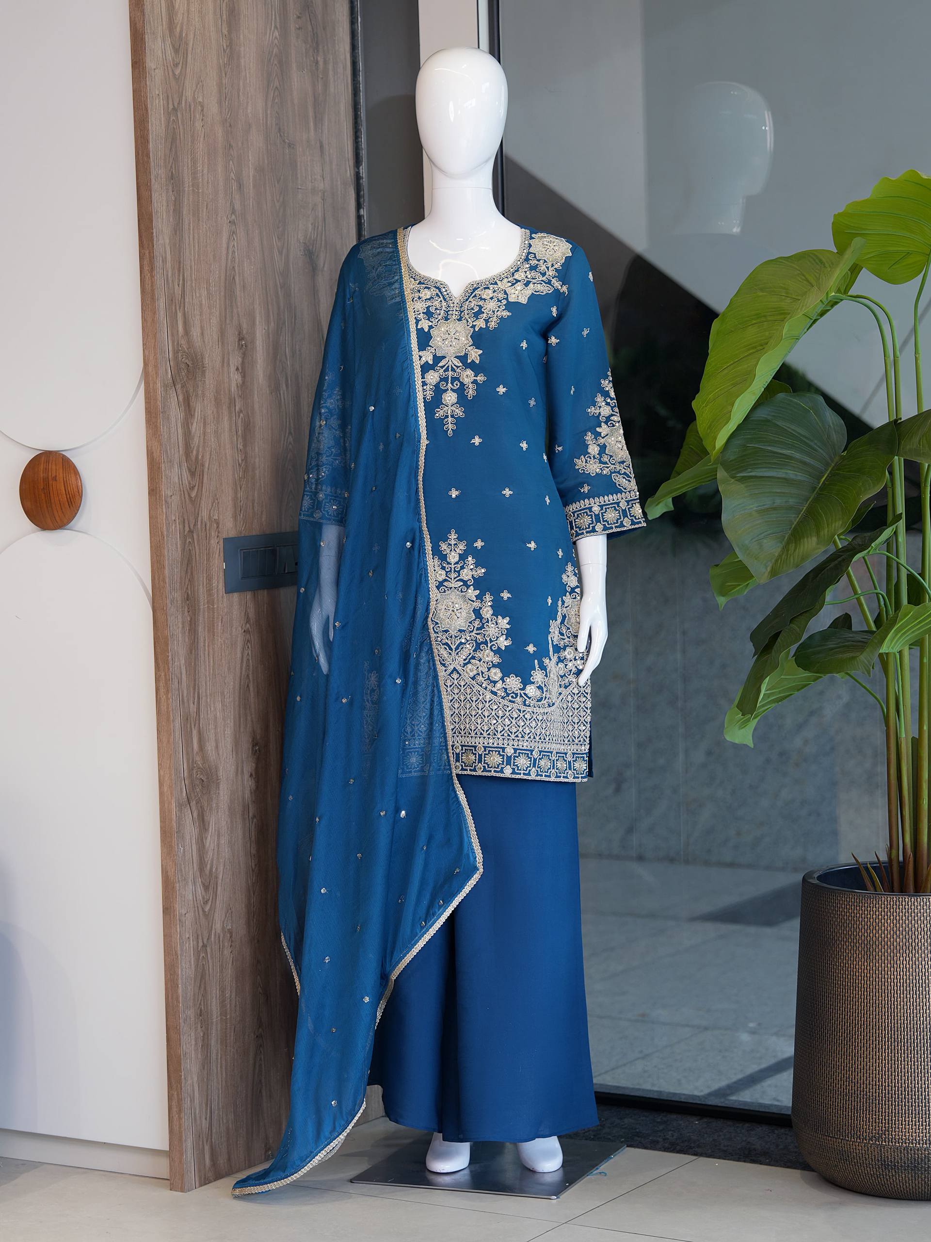 ZAZU SILK WITH EMBROIDERY SEQUENCE WORK FOR WOMEN - Image 7